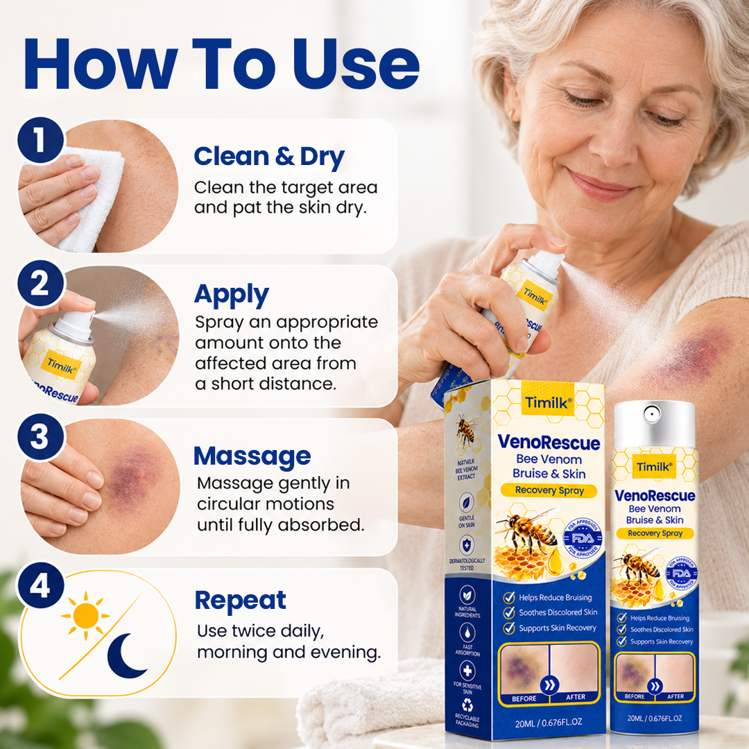 Timilk® VenoRescue Bee Venom Bruise & Skin Recovery Spray.