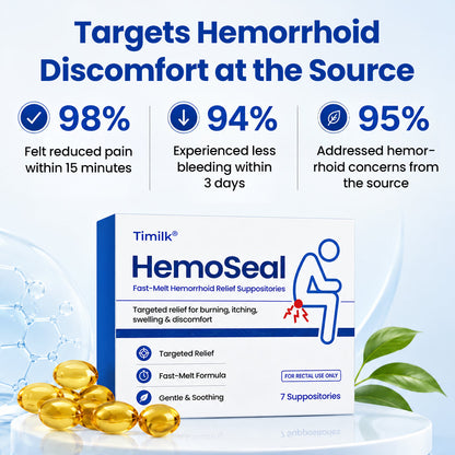 Timilk® HemoSeal Fast-Melt Hemorrhoid Relief Suppositories