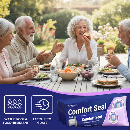 Timilk® Comfort Seal Pro Denture Adhesive.