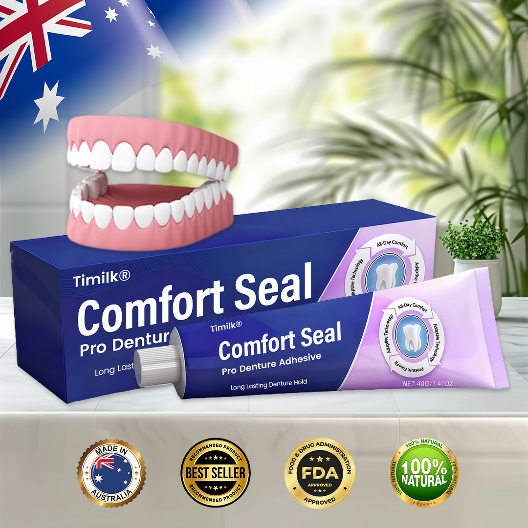 Timilk® Comfort Seal Pro Denture Adhesive.