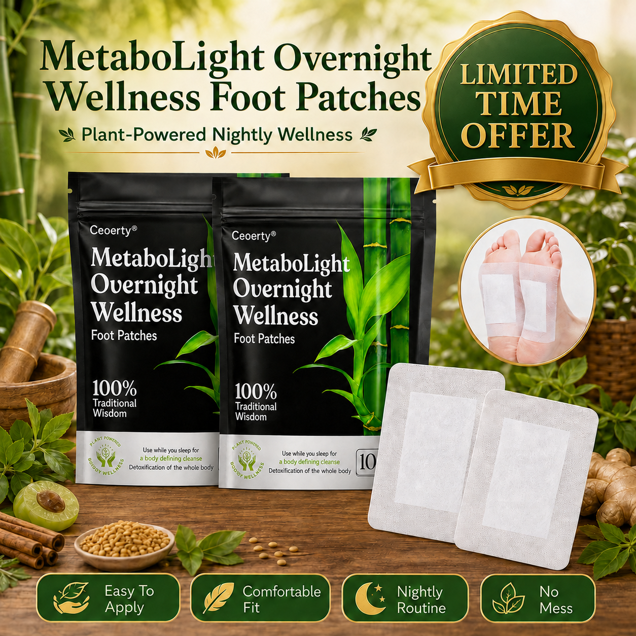 Ceoerty® MetaboLight Overnight Wellness Foot Patches